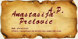 Anastasija Prelović vizit kartica